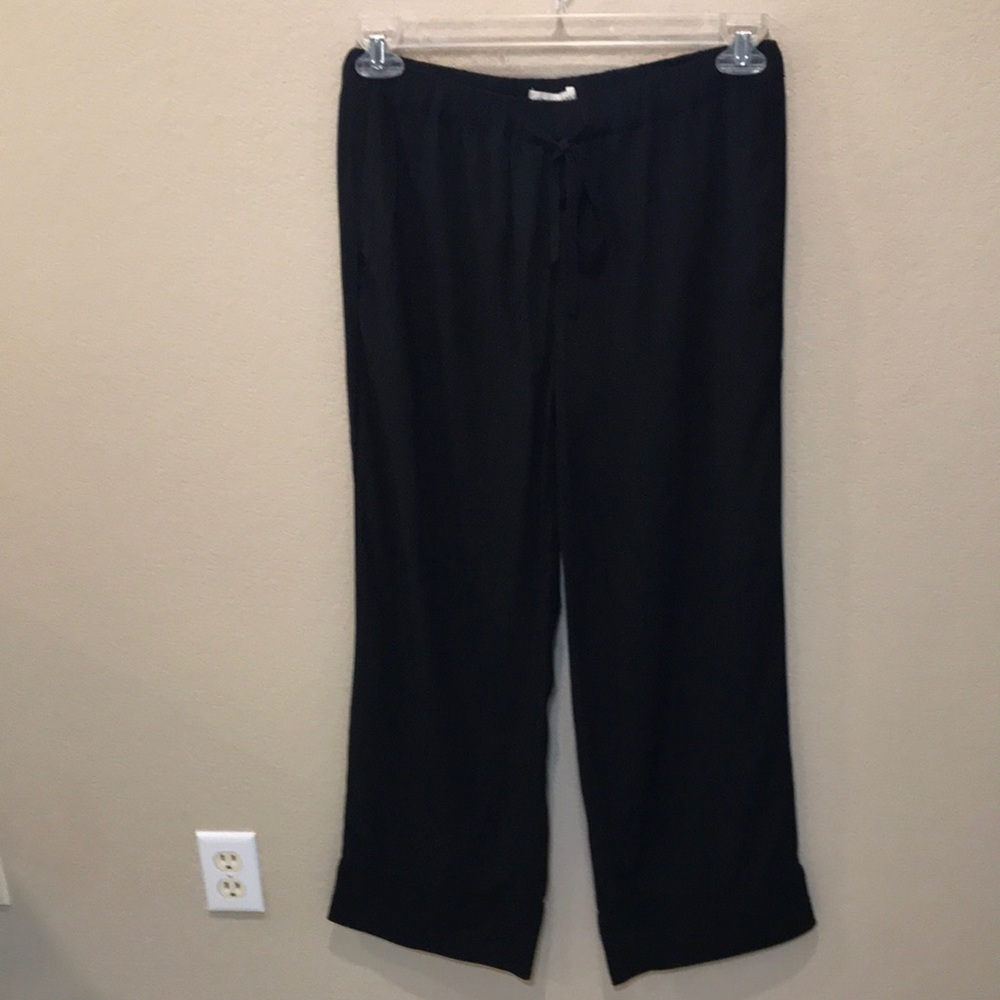 Grade & Gather Lined Drawstring Pants Elastic Waist & Flare Leg Side Pockets M